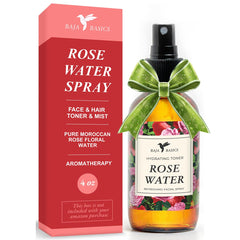 Baja Basics Rose Water Spray 4oz bottle front for pure rosewater hydration