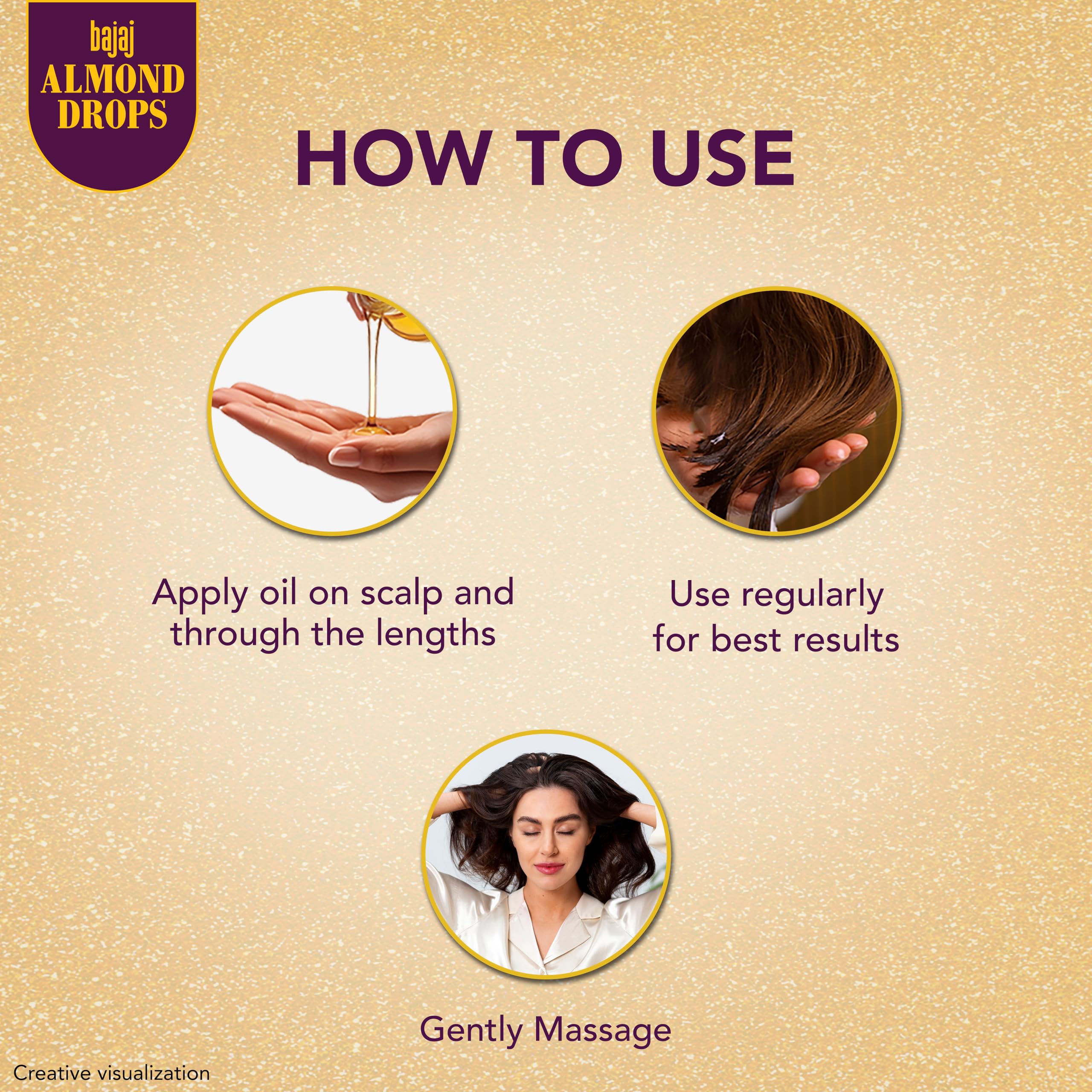 Bajaj Almond Drops texture shot highlights light non sticky feel