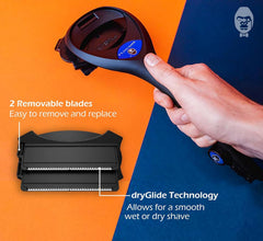 Bakblade 2.0 back shaver blade cartridges ready for quick changes.