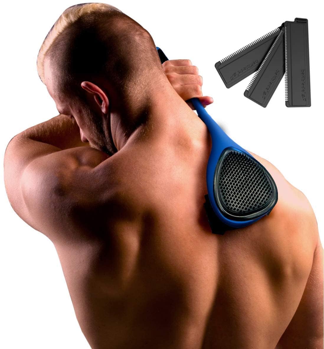BAKblade 2.0 Elite Plus full product shot; supports quick back grooming.