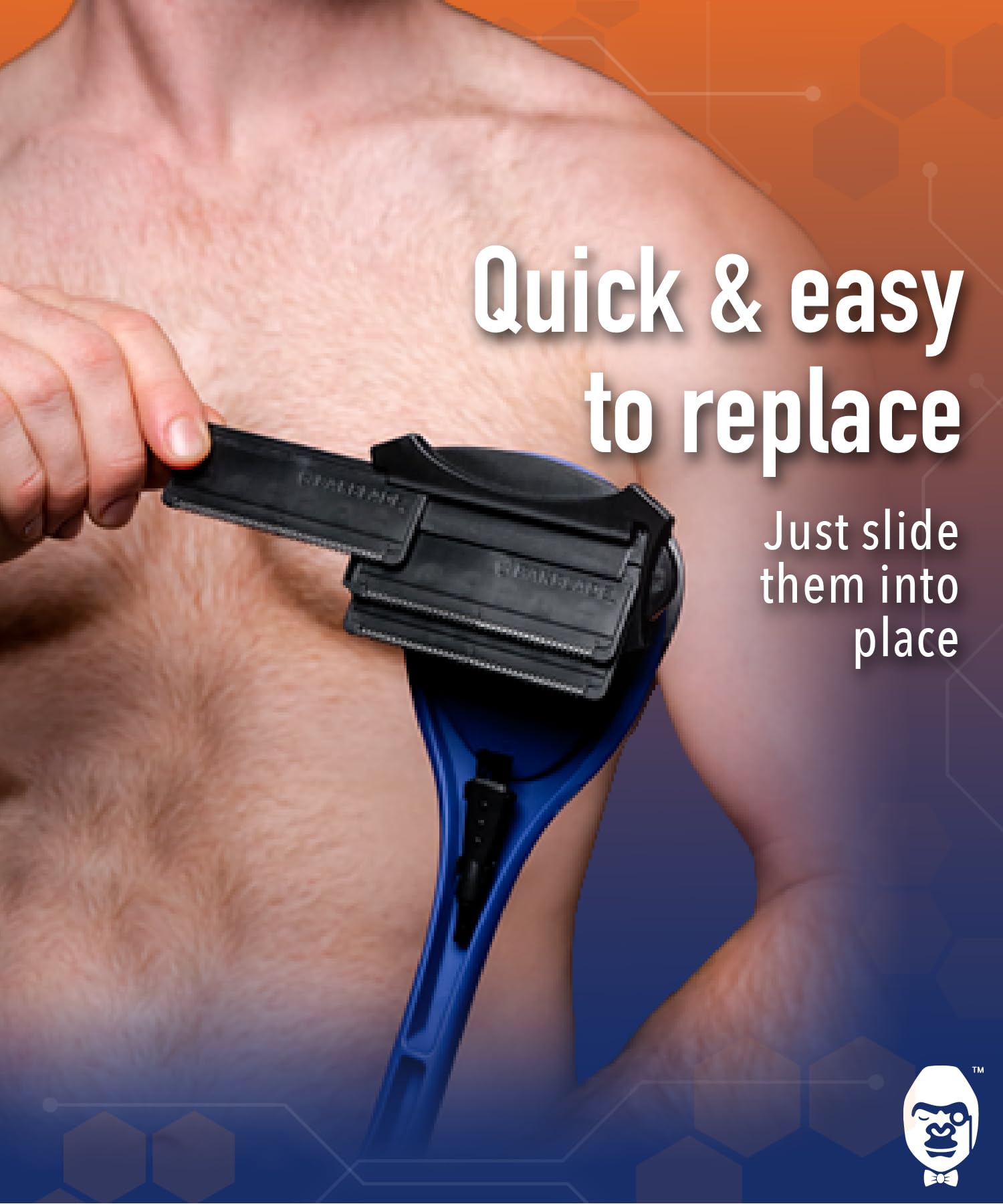 baKblade cleaning brush included with cartridge pack for extended blade life.
