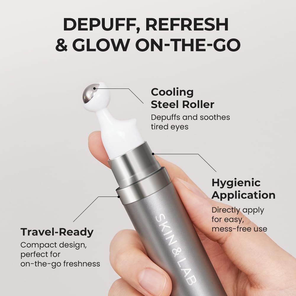 SKIN&LAB Bakuchiol Eye Serum with caffeine provides a refreshing awakening sensation.
