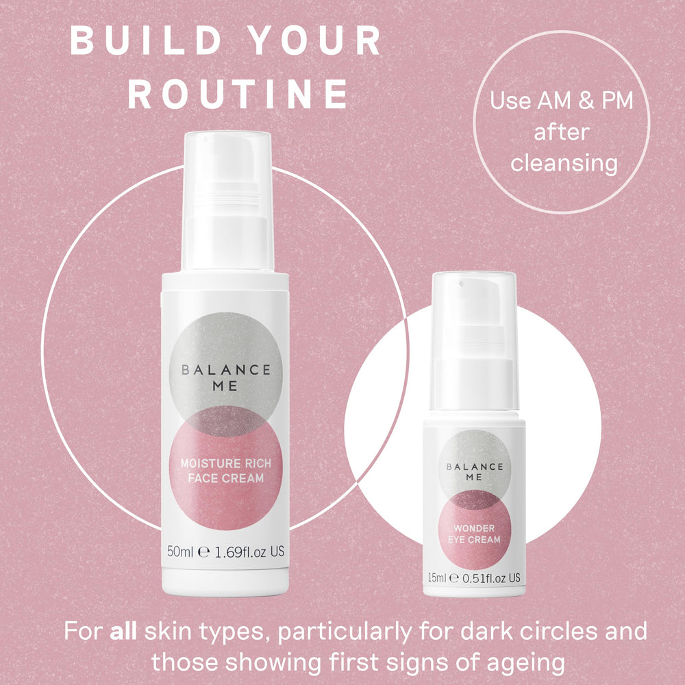 Balance Me Wonder Eye Cream velvety texture shown for easy smoothing.
