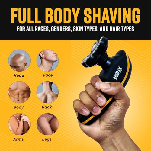 The Cut Buddy Bald Buddy head shaver battery indicator signals readiness for quick grooming sessions.