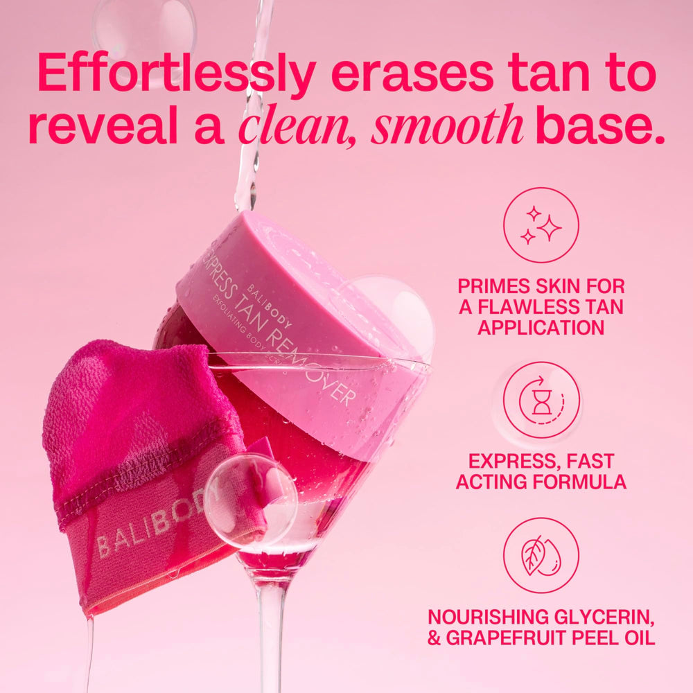 Bali Body Express Tan Remover scrub texture close-up showing pumice particles