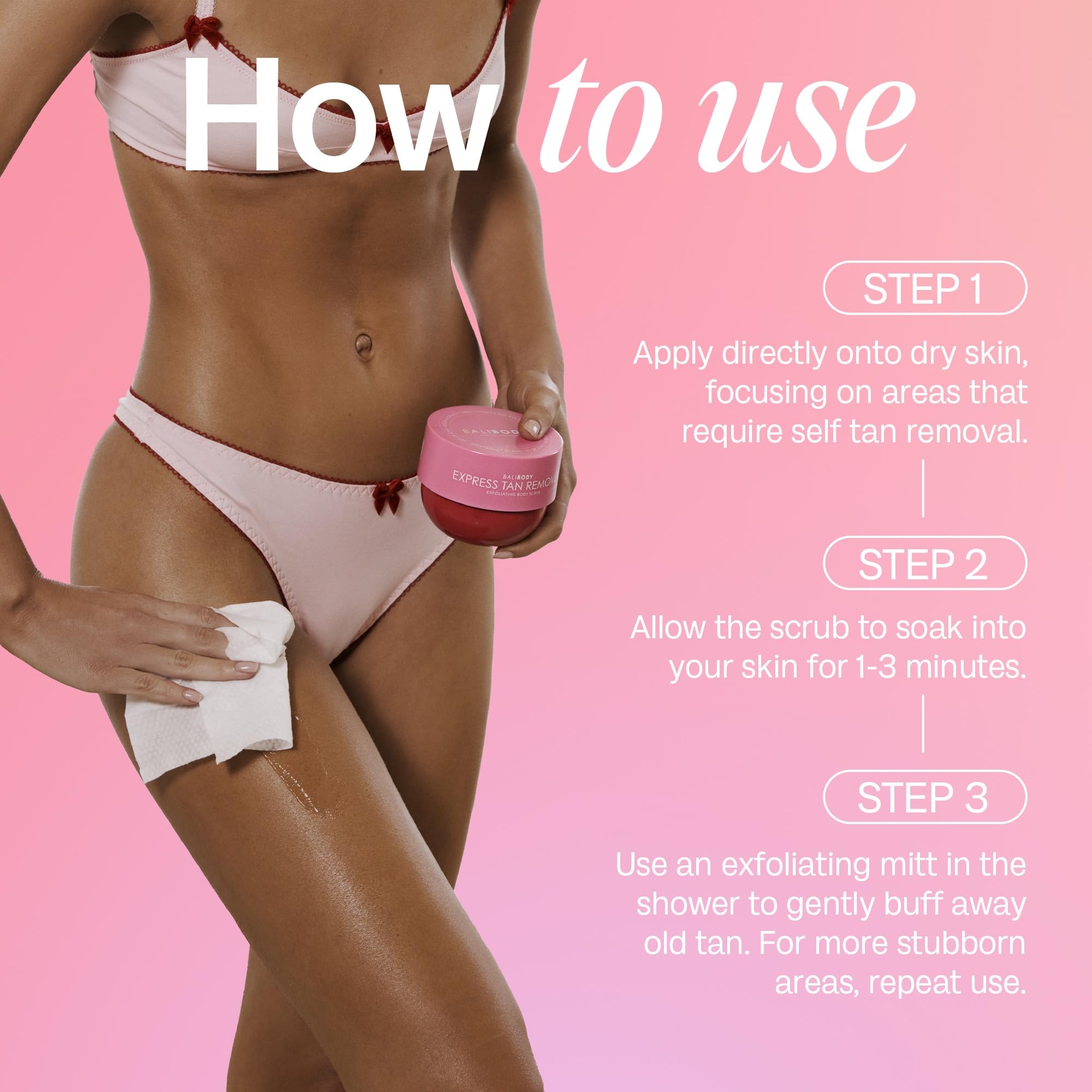 Bali Body Express Tan Remover after use reveals smoother, even skin
