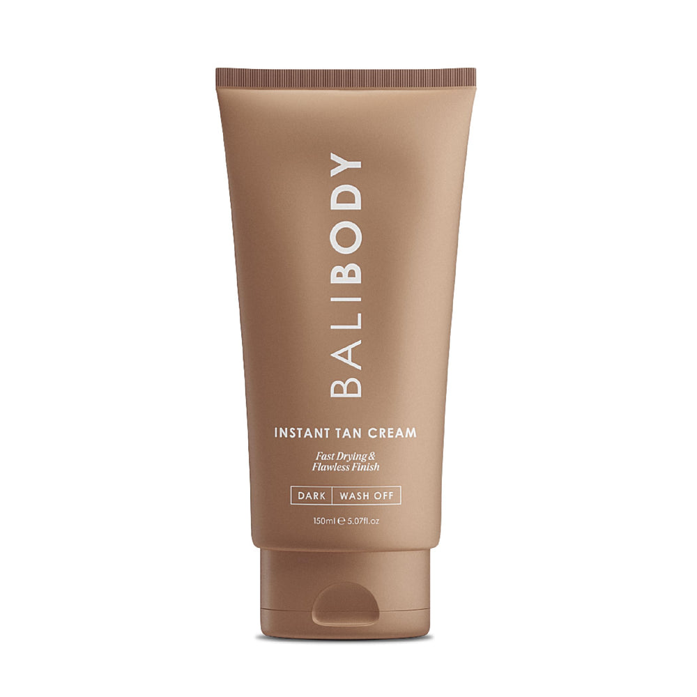 BALI BODY Instant Tan Cream bottle demonstrates easy self-tanning for home use