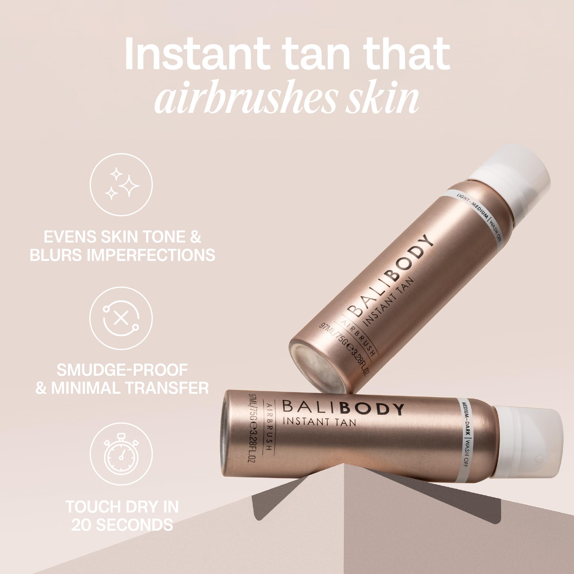 BALI BODY Instant Tan ingredients highlight vitamin E cucumber for hydrating, soothing skincare.