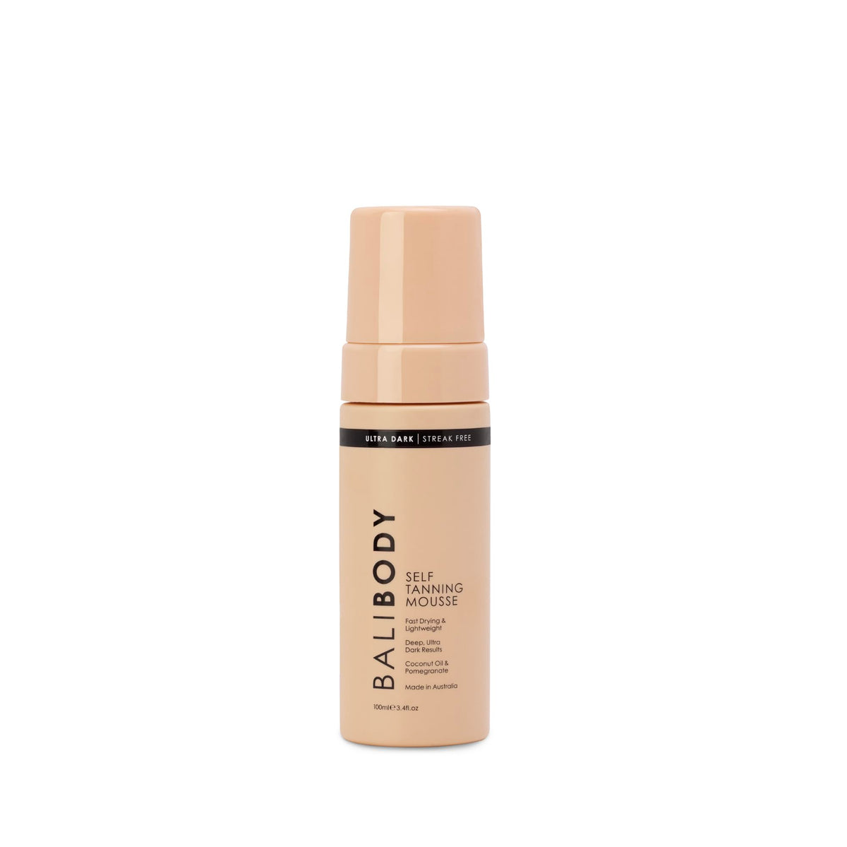 BALI BODY Ultra Dark Self Tanner Mousse with color guide aids even coverage