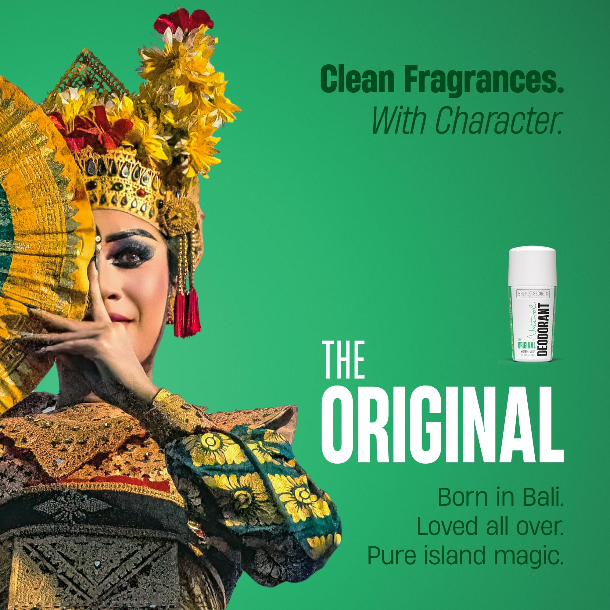 Bali Secrets roll-on application — easy glide for long-lasting freshness