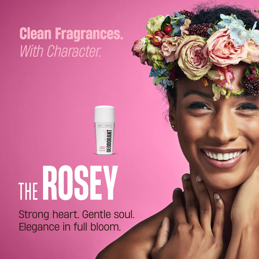 THE ROSEY fragrance provides a delicate rose scent for all-day freshness.