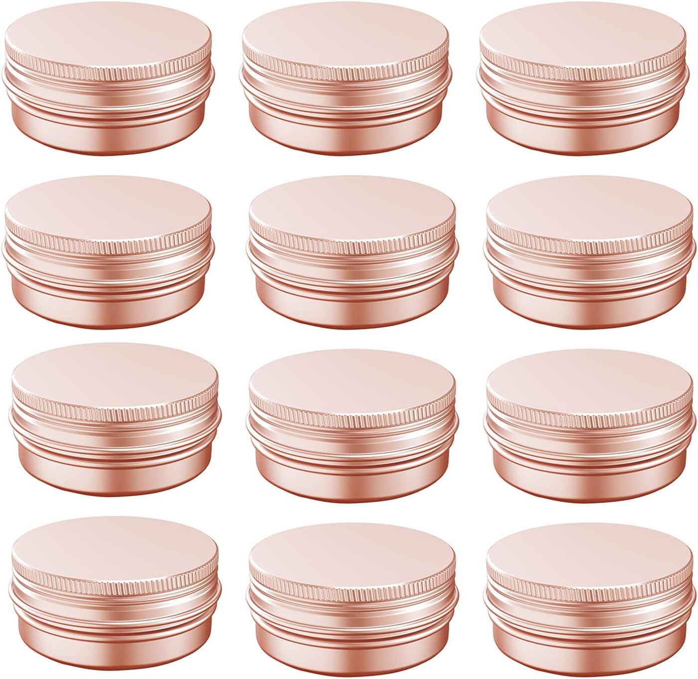 BallHull rose gold 1oz tin cap closed for durable, reusable cosmetic storage