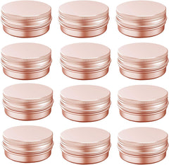 BallHull rose gold 1oz tin cap closed for durable, reusable cosmetic storage