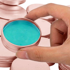BallHull rose gold 1oz tin cap open for easy lip balm filling