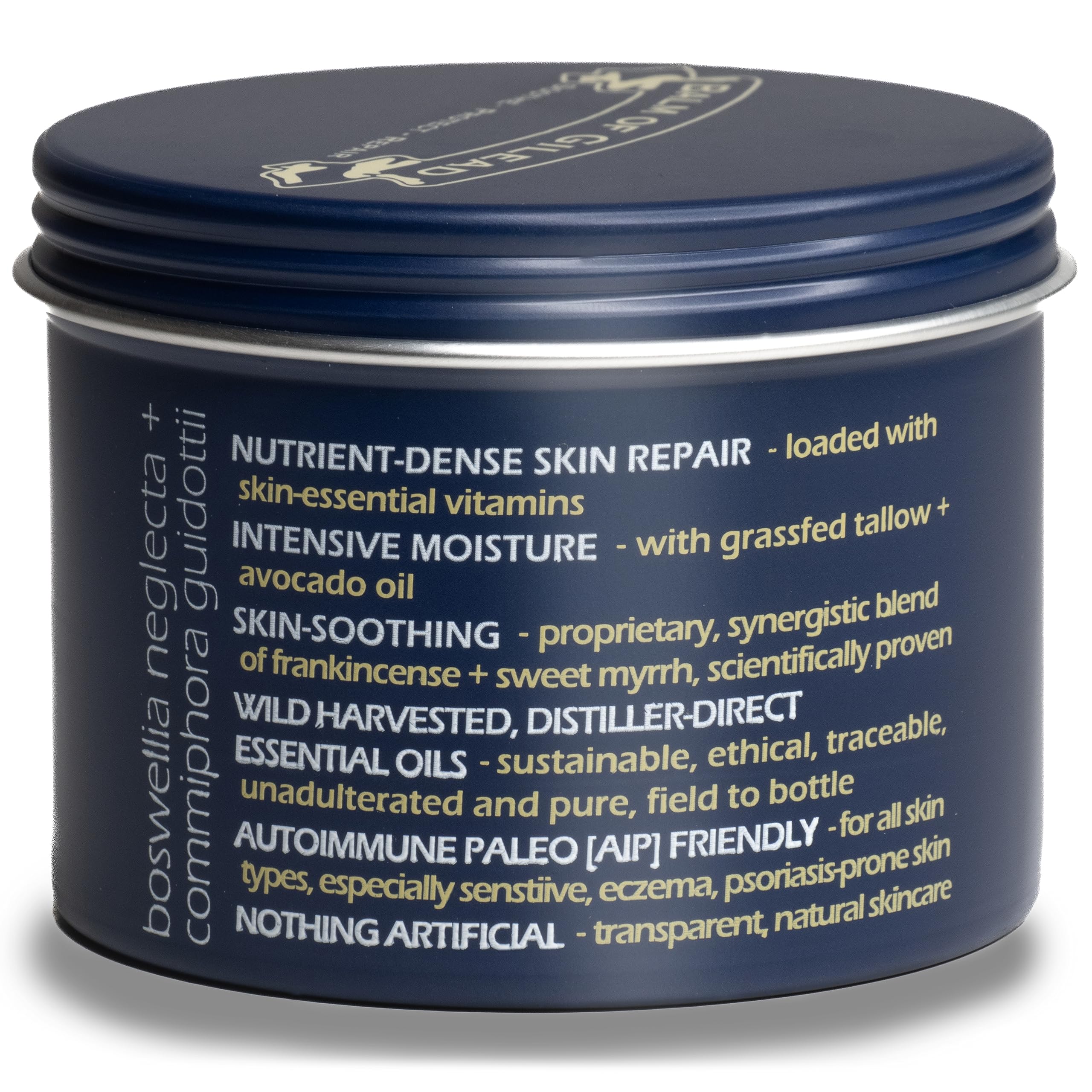 BALM OF GILEAD frankincense and myrrh oils infusion delivering therapeutic scent and nourishment.