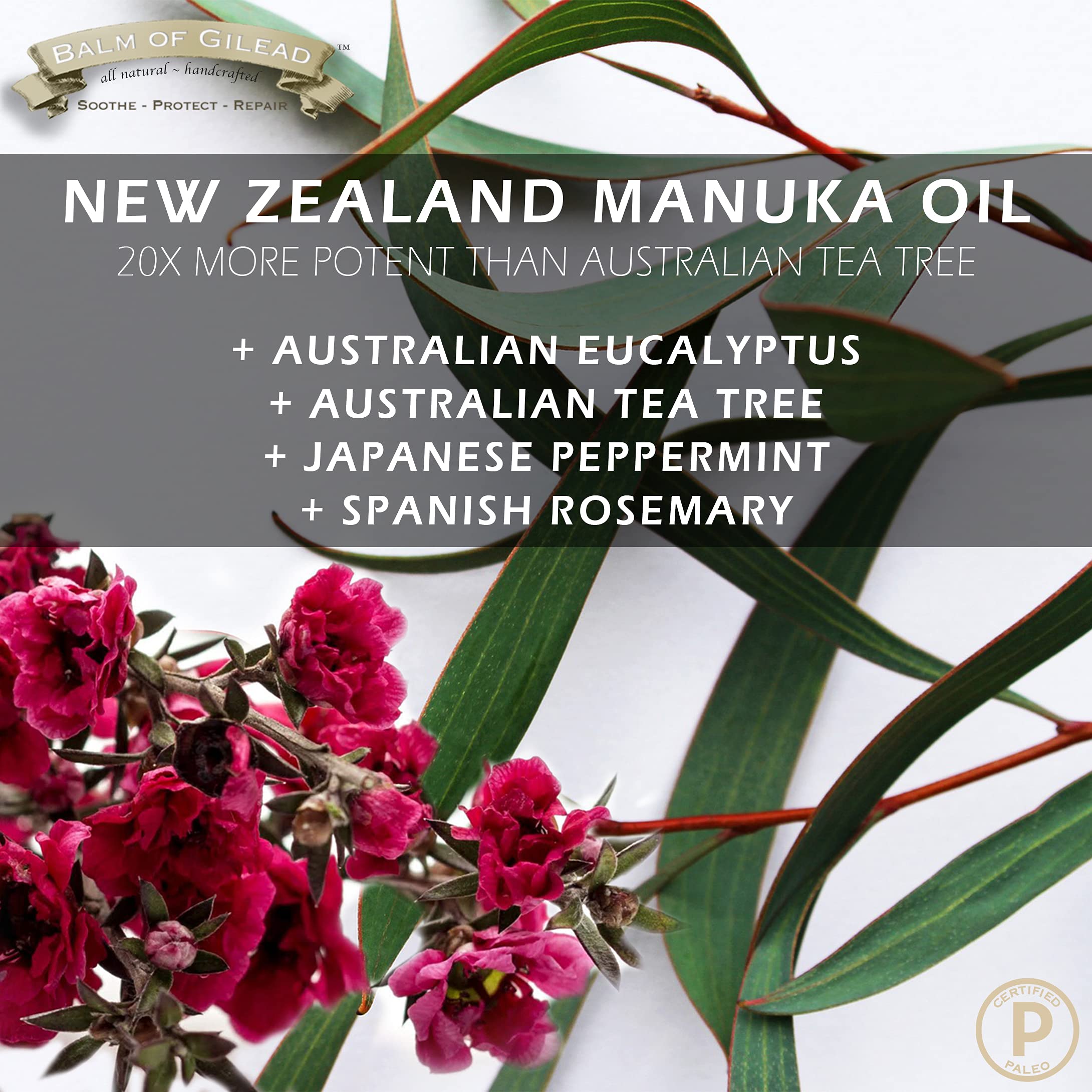 BALM OF GILEAD Manuka oil concentrate dropper for resilient skin.