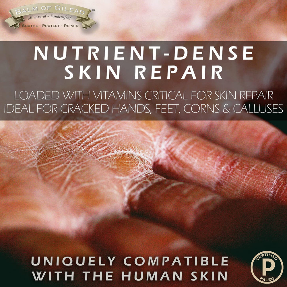 BALM OF GILEAD Vitamin-rich skin food ingredients visual for skin repair.
