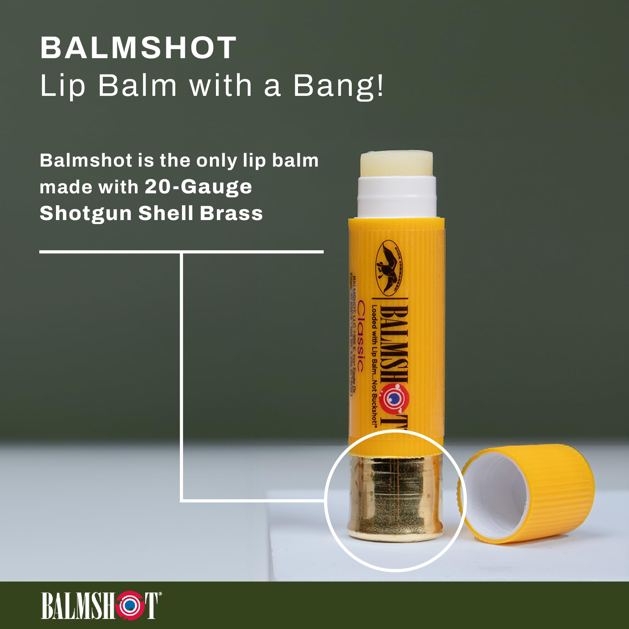 Balmshot lip balm durable case protects the tube in tough environments.