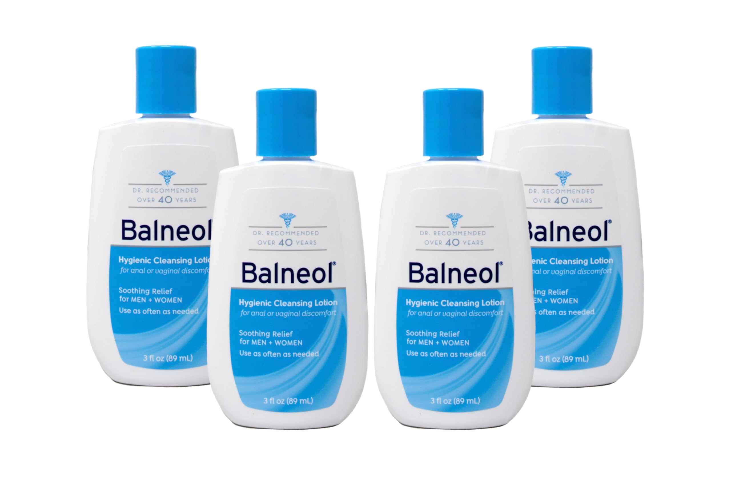 Balneol bottle showing silky, water-free cleansing for sensitive areas