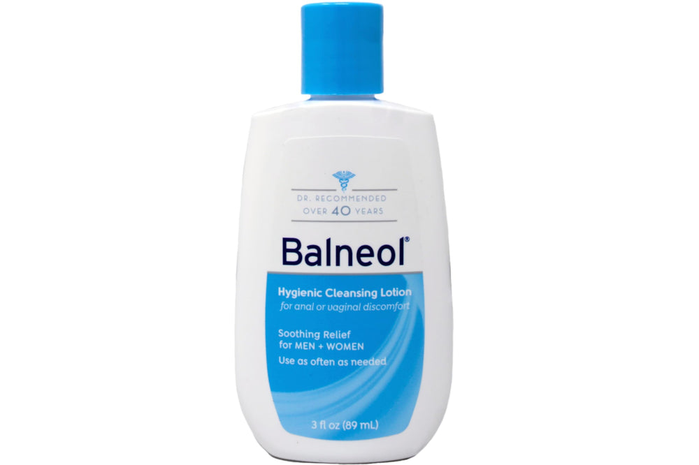 Balneol soft lotion application—easy, non-irritating cleansing for delicate areas