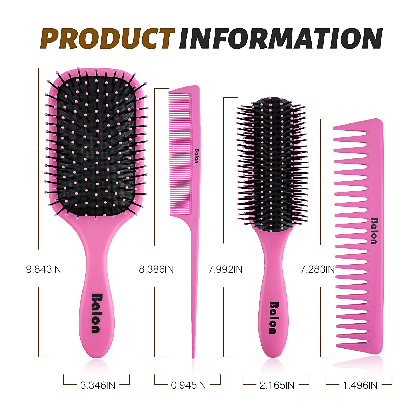 BALON Soft plastic bristles – scalp massage for comfortable brushing