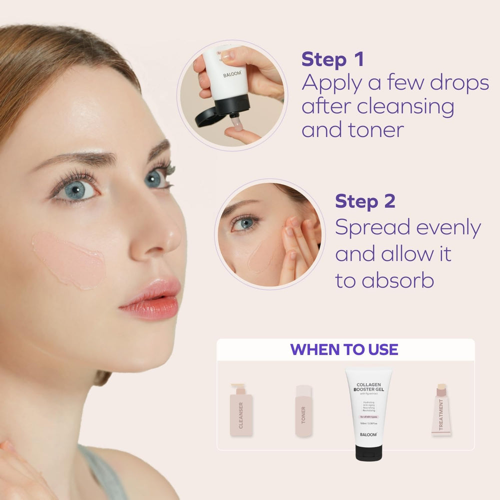 BALOOM gel serum absorption on skin with lightweight texture for comfortable layering