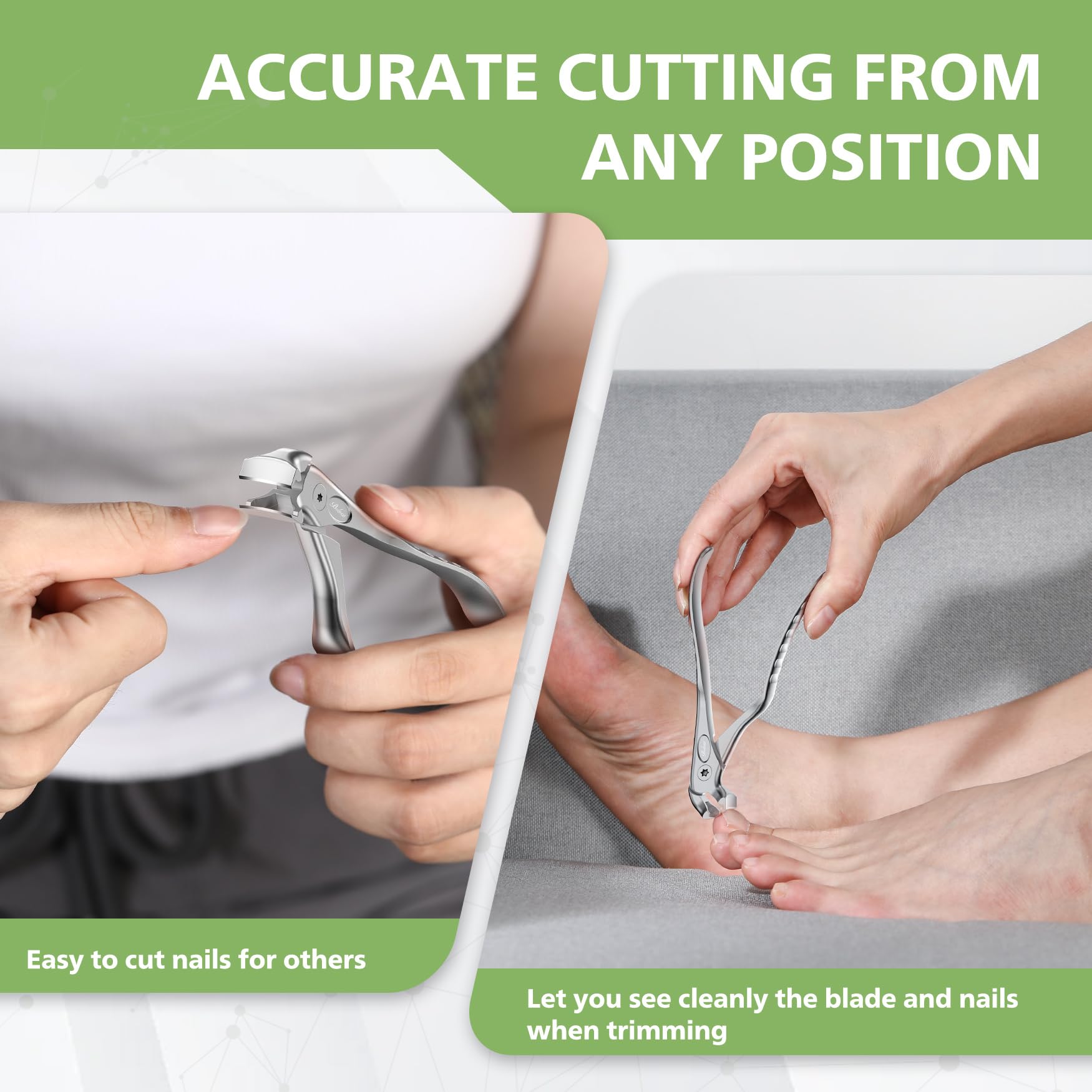 Baluca nail clipper with catcher keeps trimming mess-free and tidy.