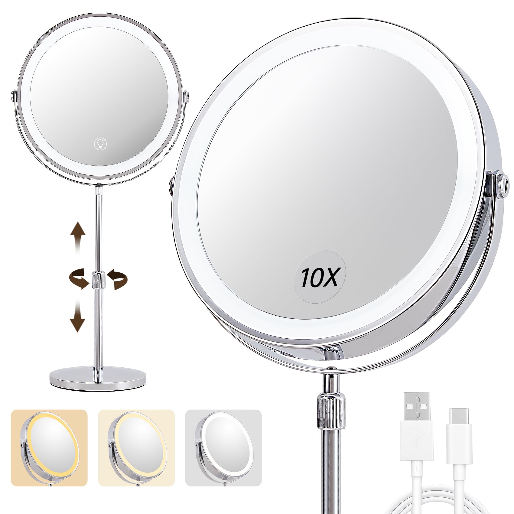 BALUXCA 9-inch mirror front view for clear daily makeup reflections