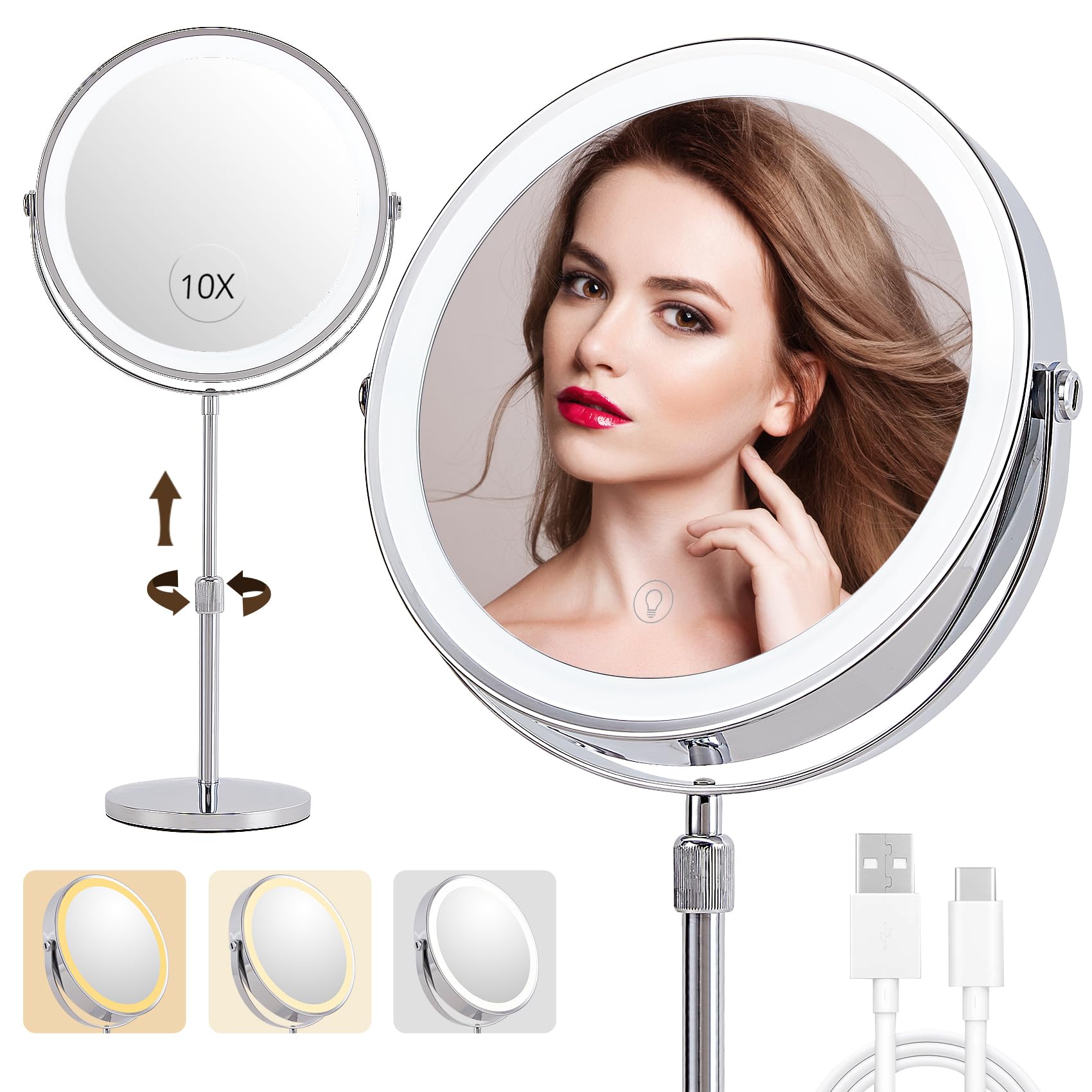 BALUXCA nonslip sturdy base keeps the mirror steady