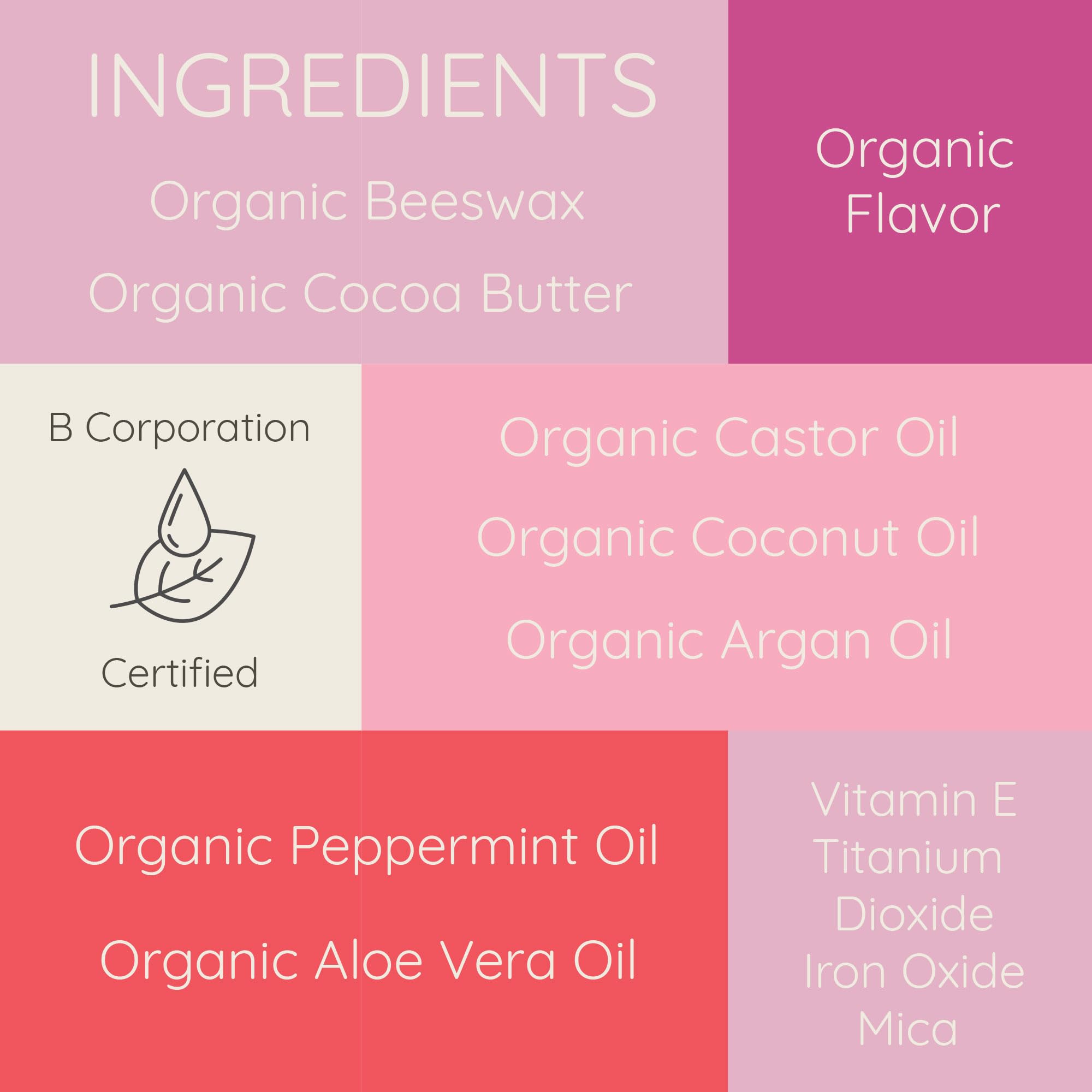 Bambalo lip balms made in USA highlighting quality and safe ingredients.