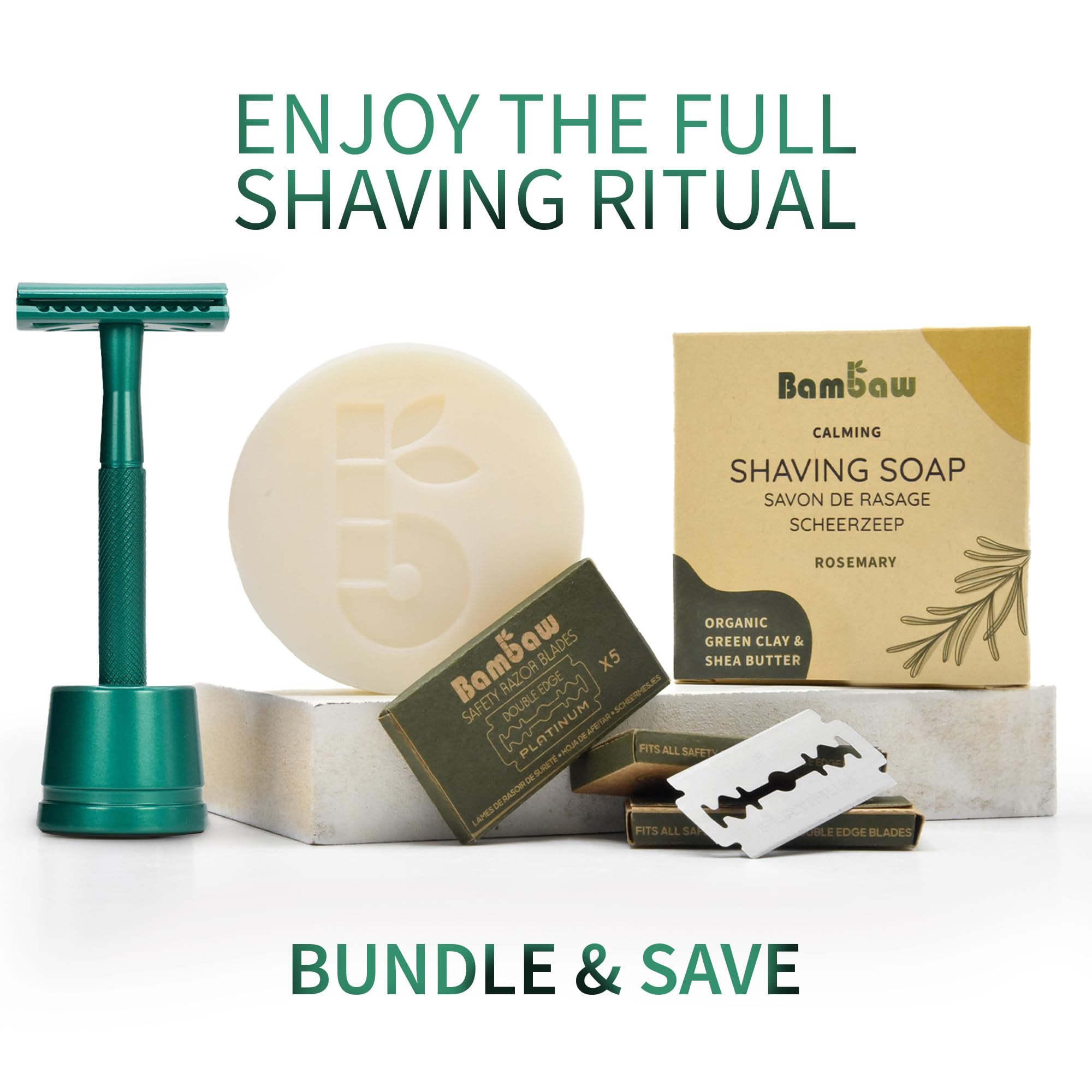 Bambaw close shave experience with sea green razor
