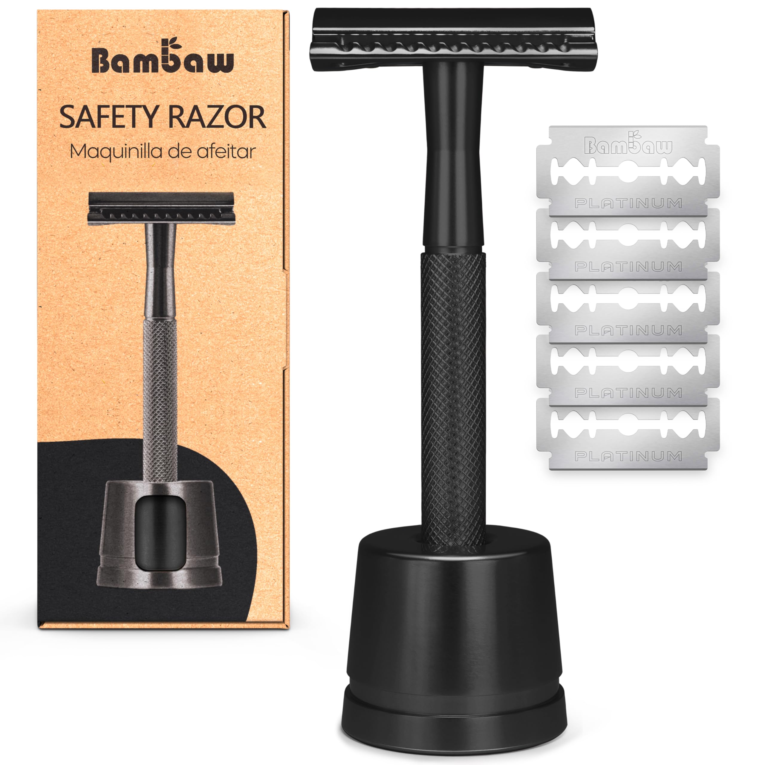Bambaw double-edge razor close-up emphasizing precision shaving potential.