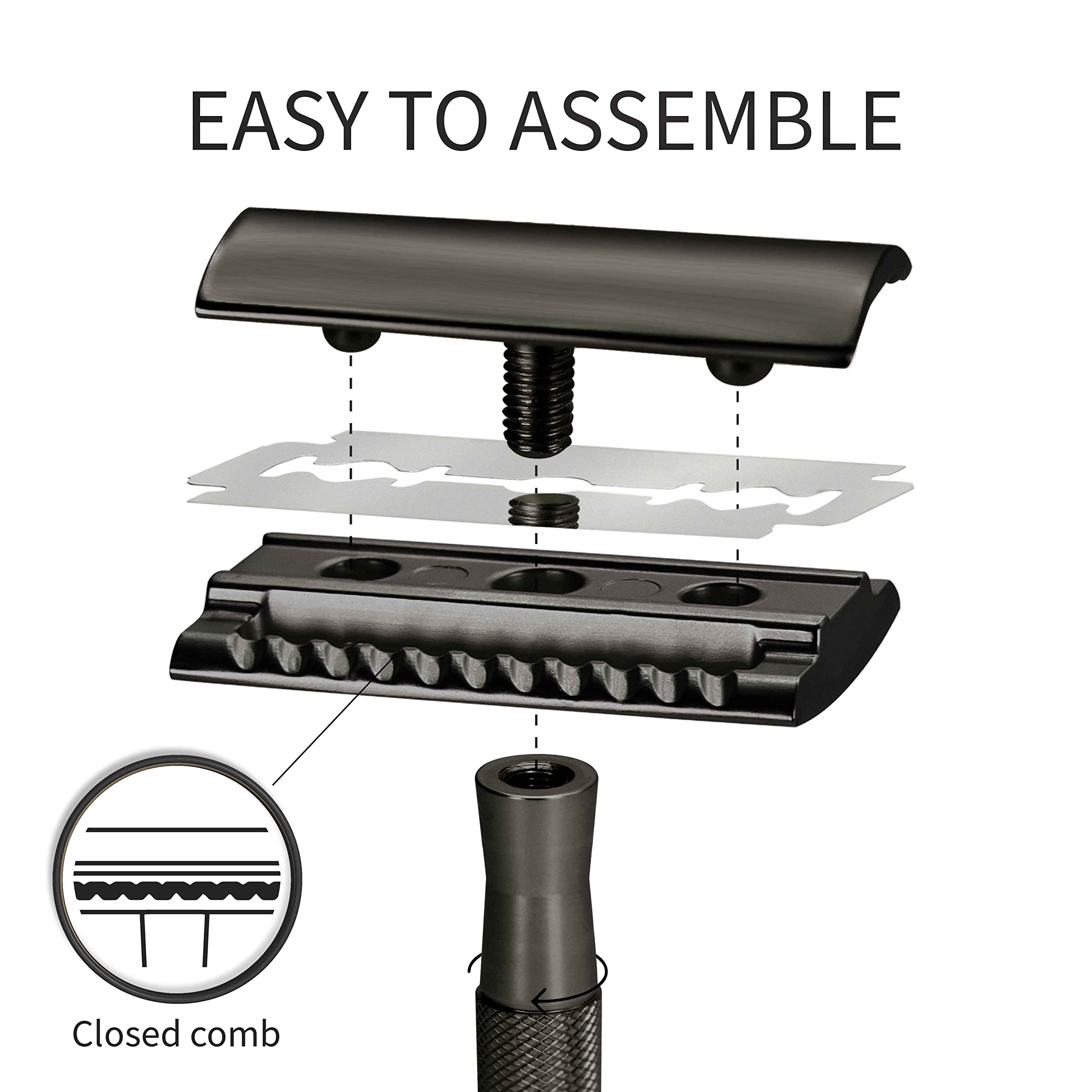 Bambaw safety razor blades 5-pack featuring corrosion-resistant stainless steel blades.