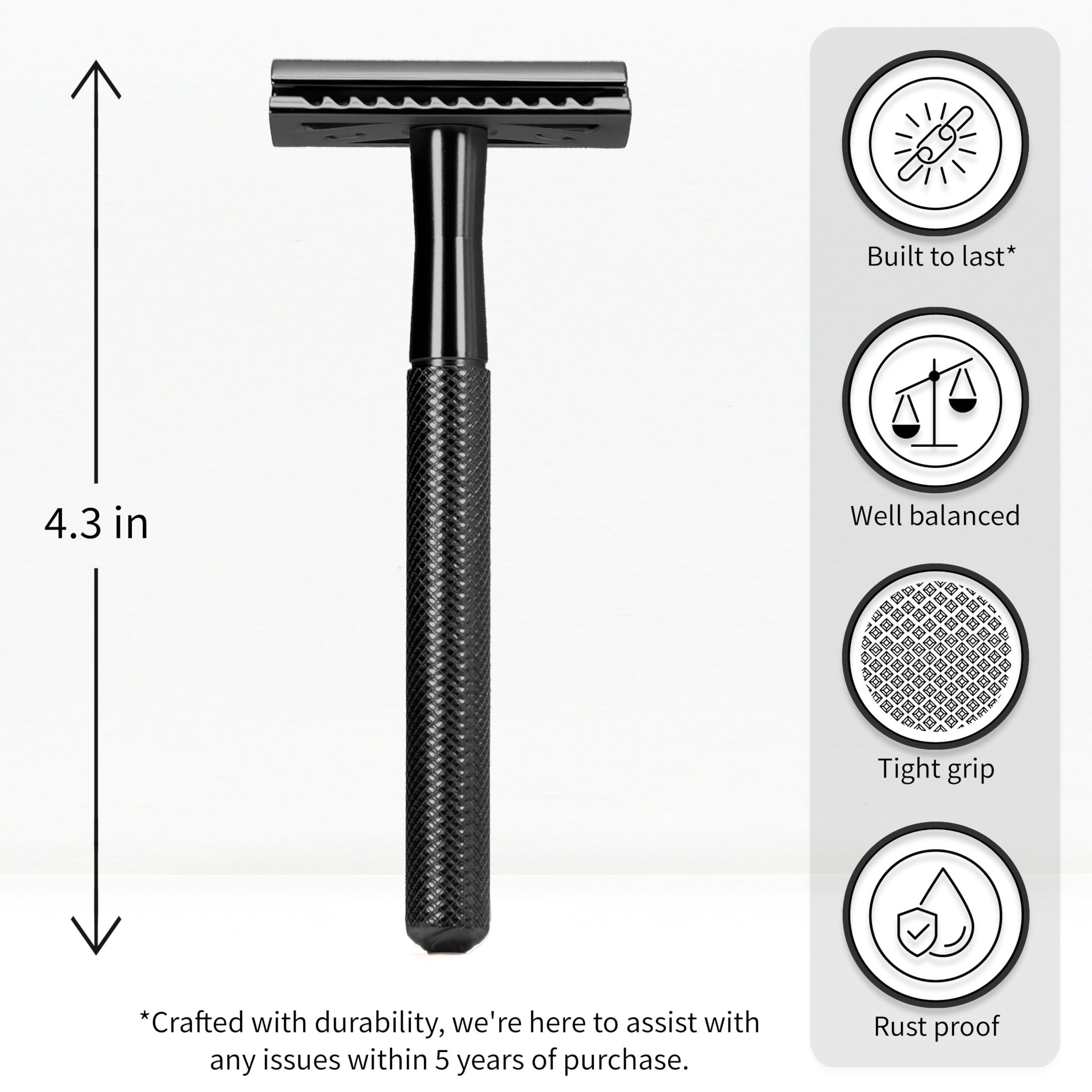 Bambaw safety razor metal body detailed shot highlighting long-lasting eco-friendly design.