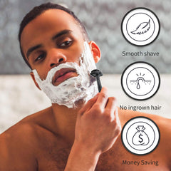 Bambaw reusable metal razor showcasing sustainable single-blade feel and zero-waste shaving.