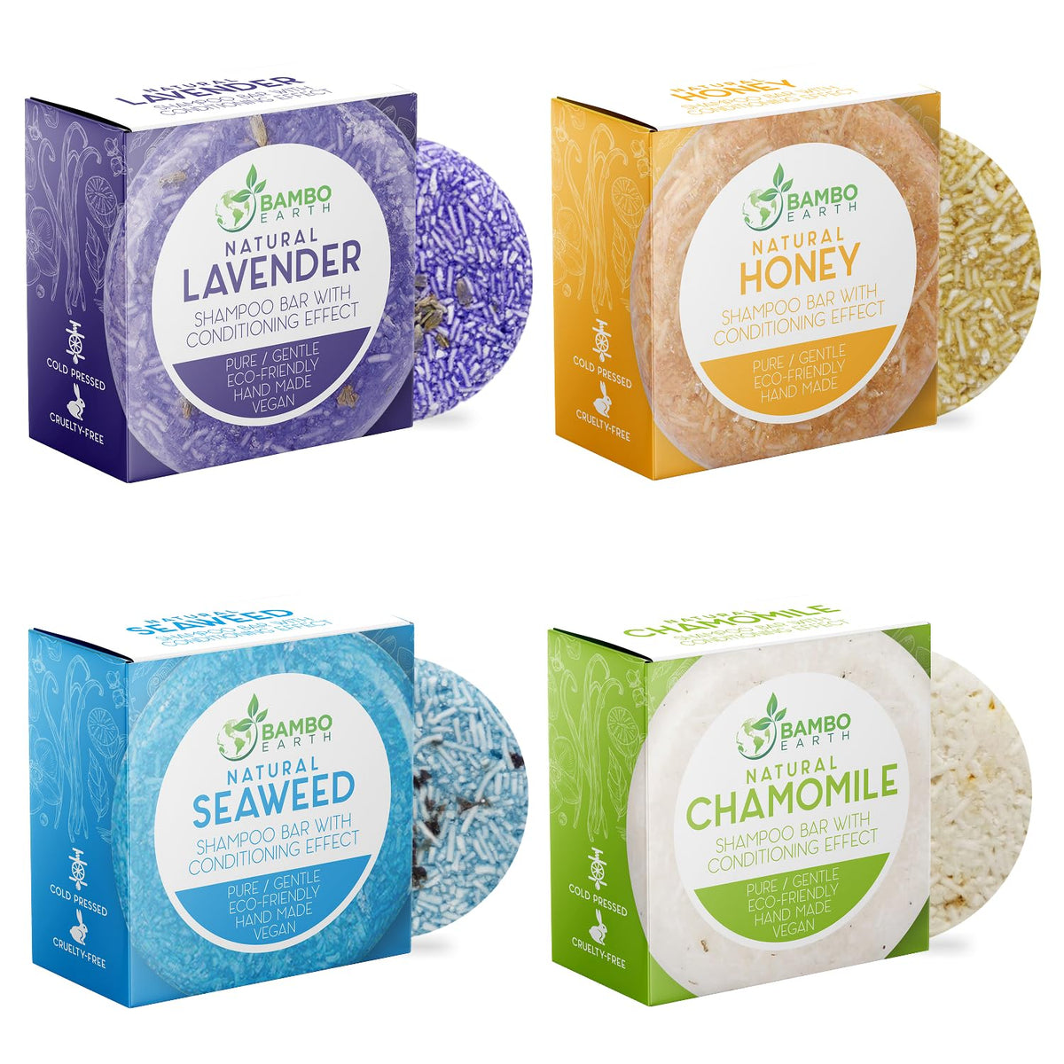 BAMBOEARTH lavender shampoo bar image highlights gentle cleansing and zero-waste routine.