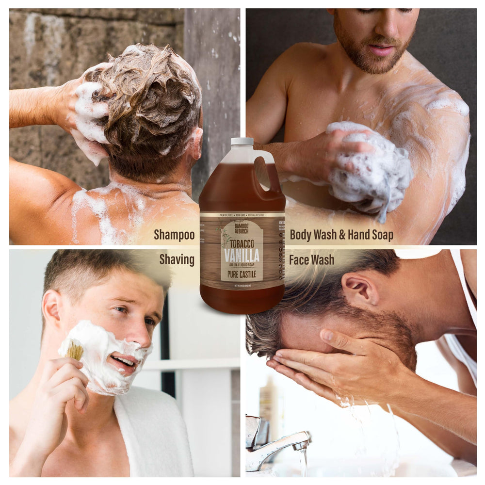 Bamboo and Birch castile soap liquid used for dishes with non-toxic cleaning