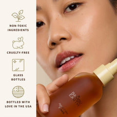 Bambu Earth Apple Cider Face Toner ingredients label highlights plant-based organic formula.