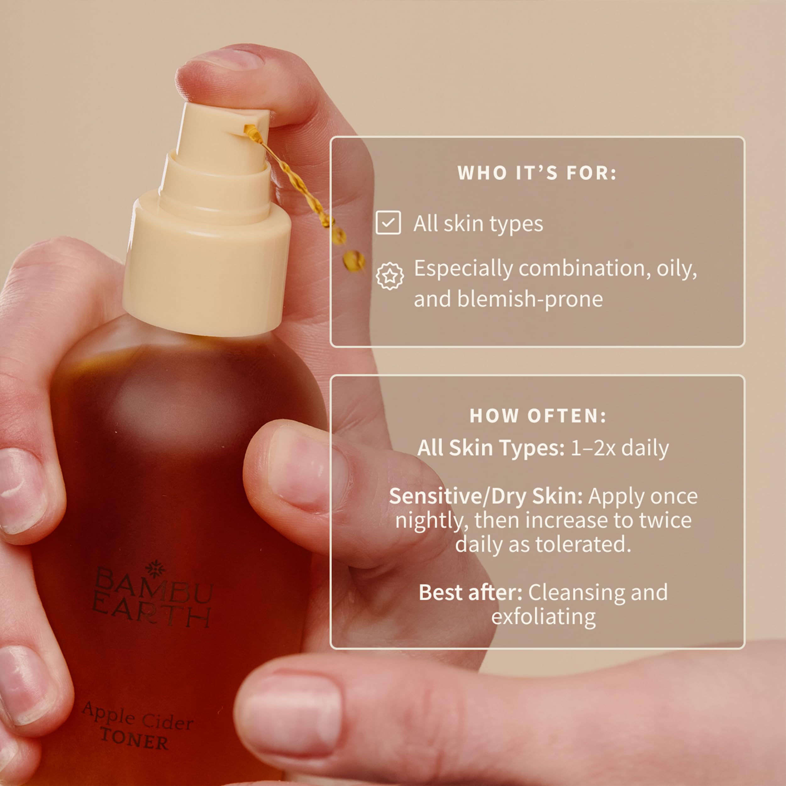 Bambu Earth lavender hydrosol drops close-up showing calming toning action.