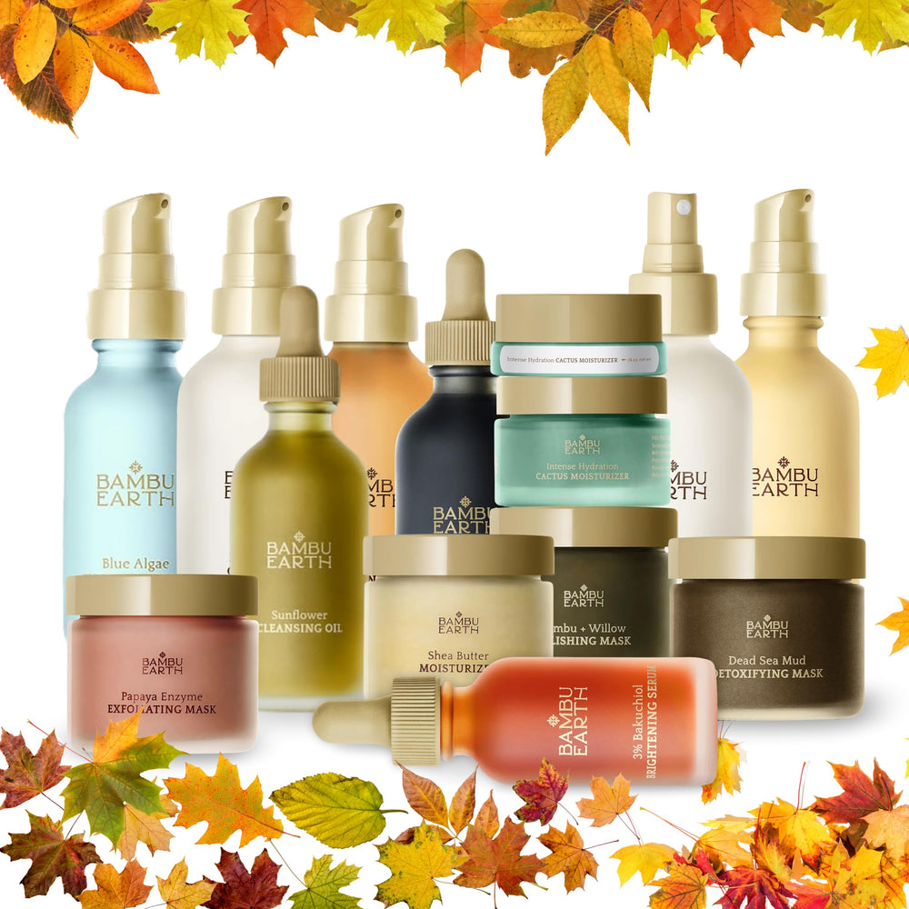 Bambu Earth vegan fragrance-free packaging shown for clean skincare routine.