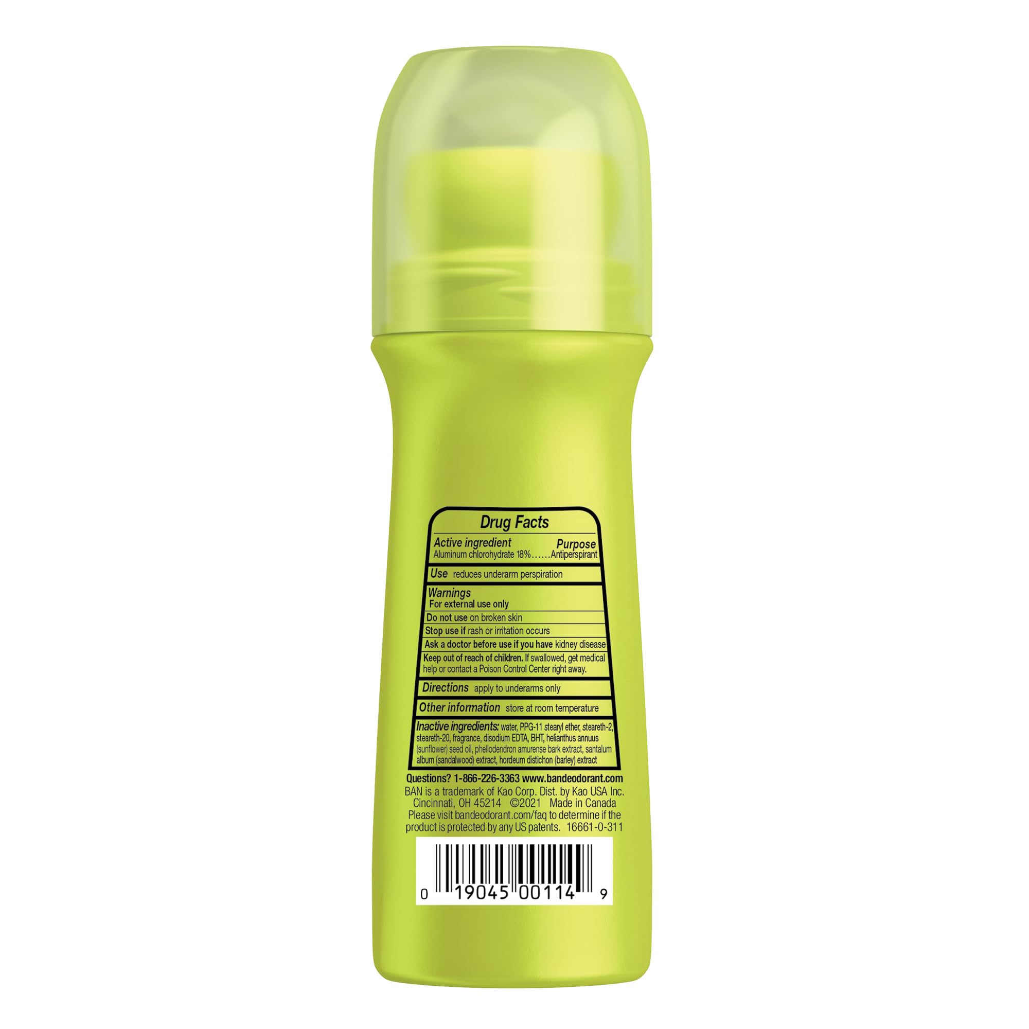 Ban Invisible Roll-On Deodorant suitable for both women and men.
