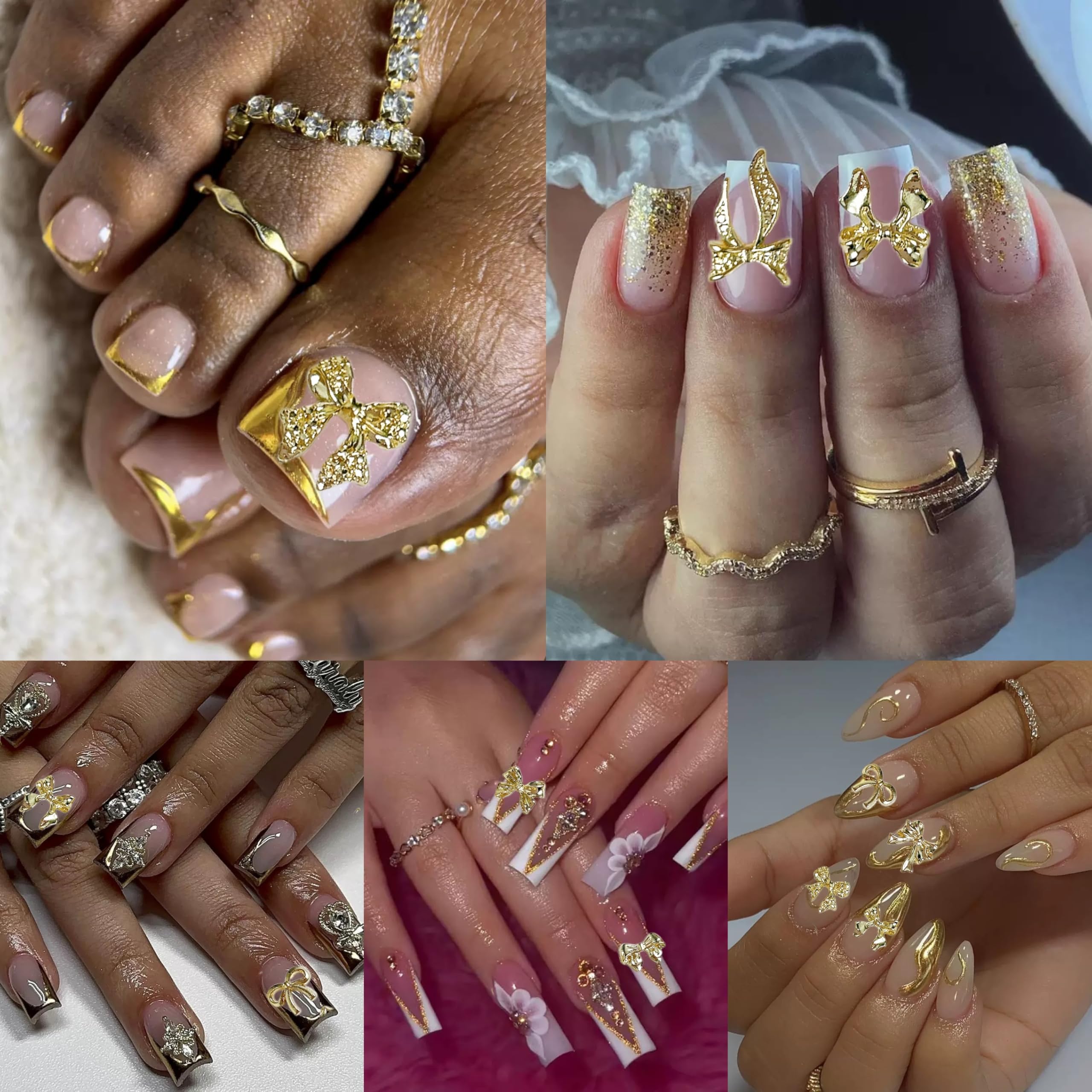 BANA ART easy-apply bow charms help quick nail decor with nail glue.