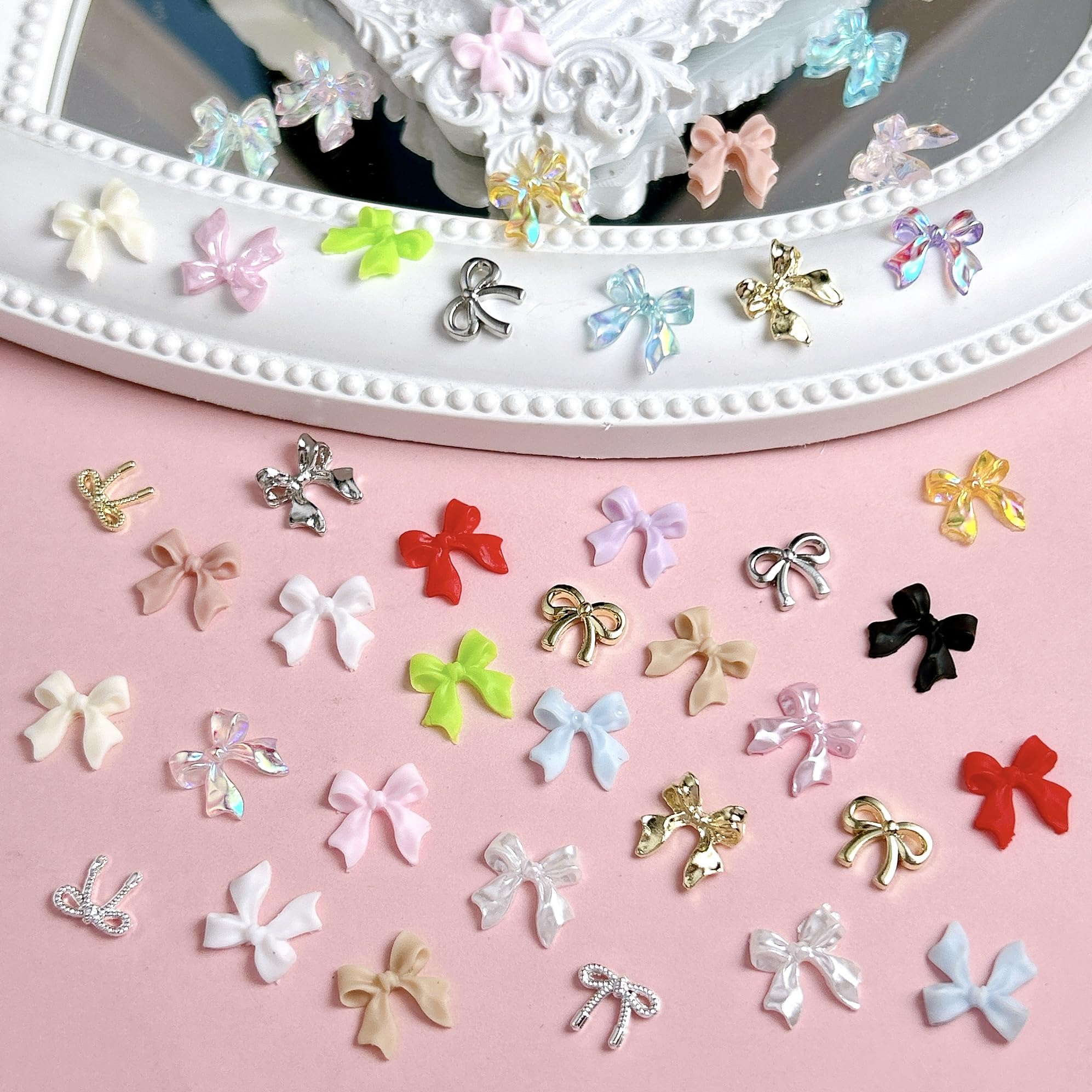 BANA ART Kawaii Color Bow nail charms creative use extends to crafts and accessories.