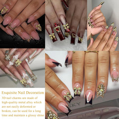 BANA ART nail charms size range aids precise placement on natural or artificial nails.