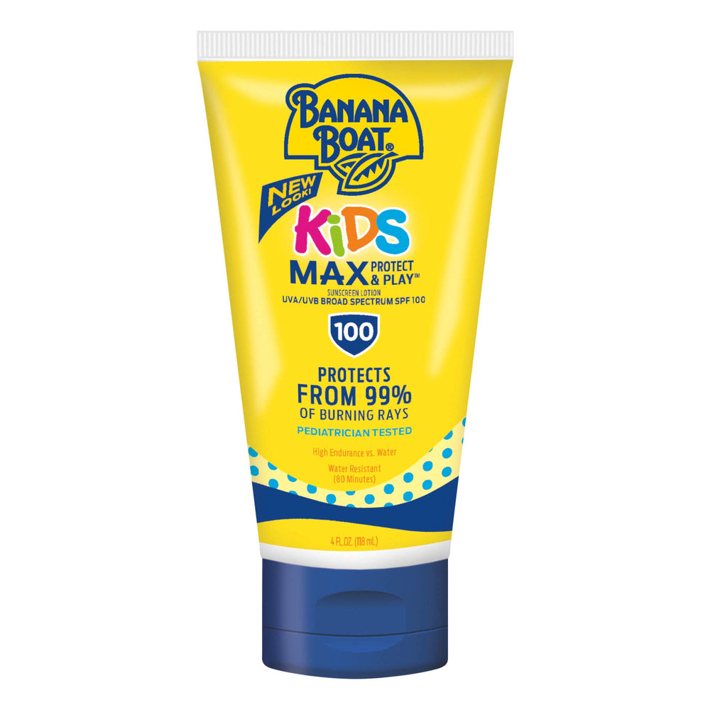Banana Boat Kids SPF 100 lotion tube ready for on-the-go sun protection