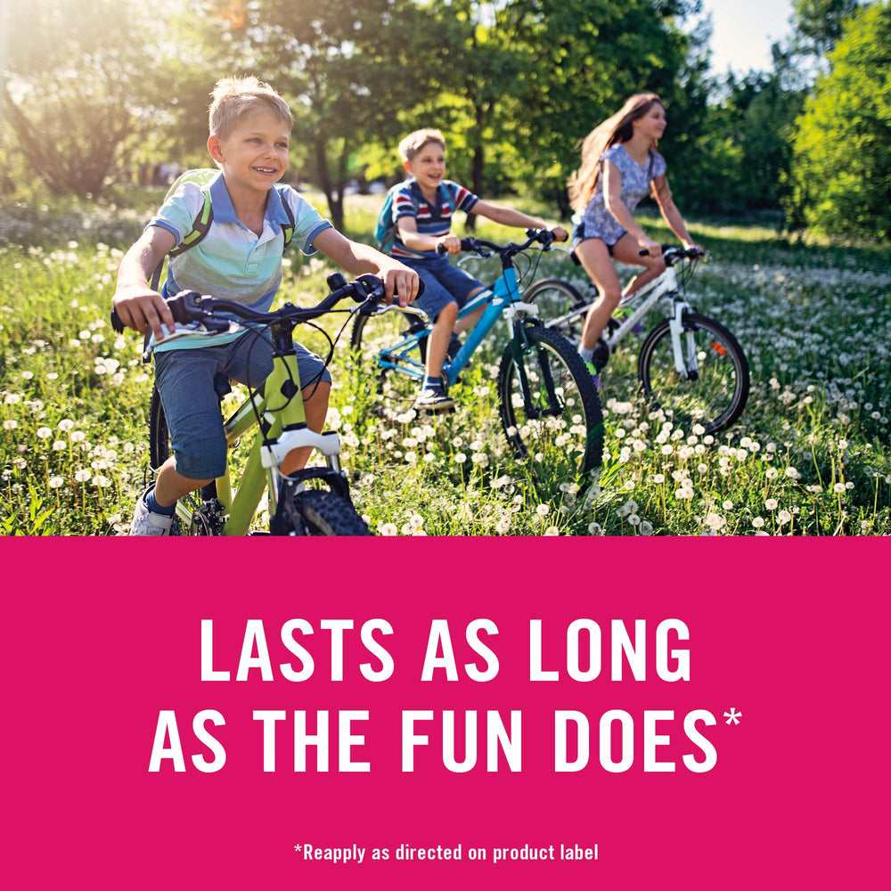 Banana Boat Kids Sunscreen Spray in use during active outdoor reapplication.