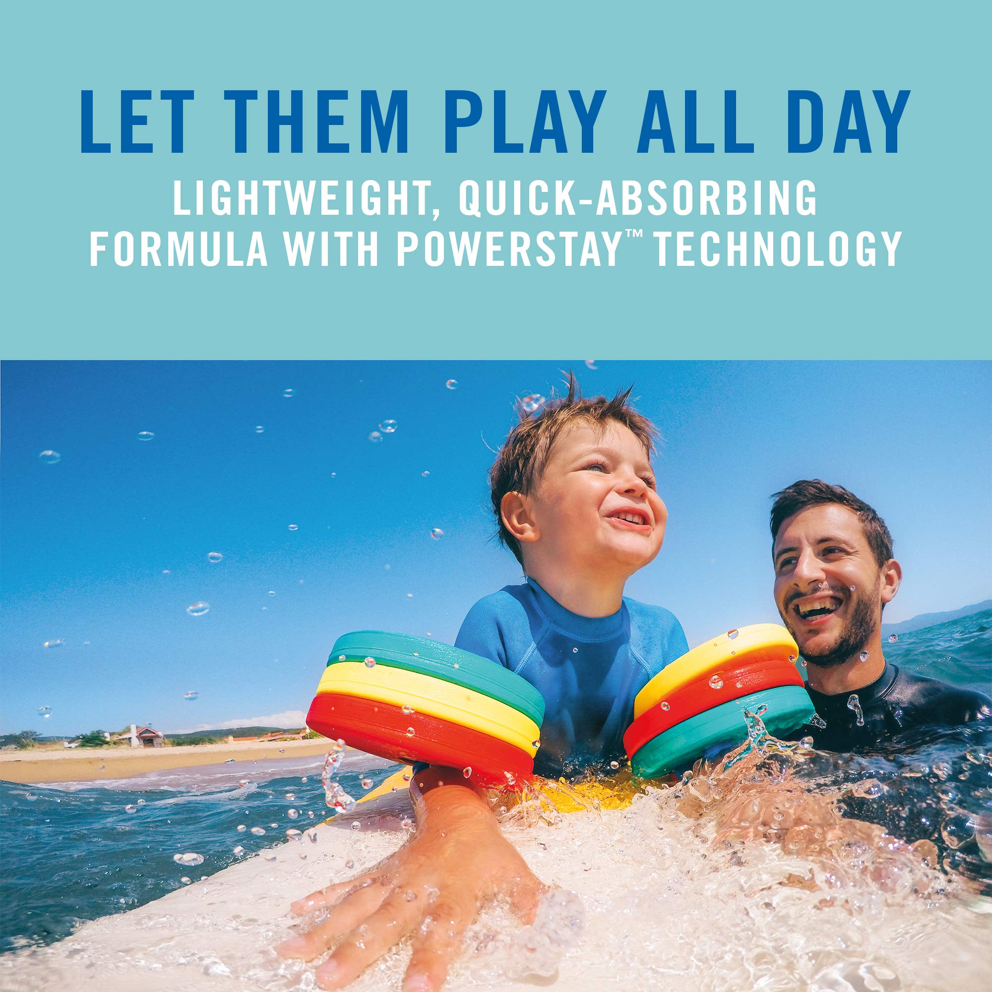 Banana Boat Kids Sunscreen shows water resistance up to 80 minutes.