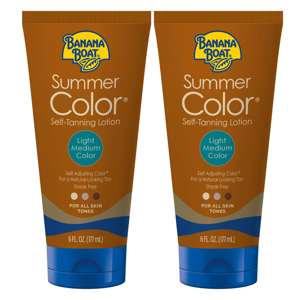 Banana Boat Summer Color Self Tanning Lotion bottle front for a natural-looking tan