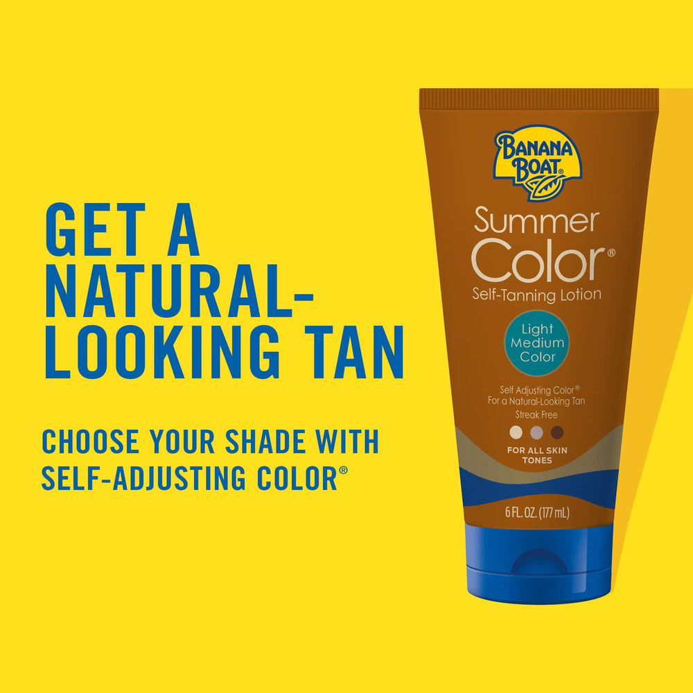 Banana Boat Self Tanning Lotion texture swirl showing smooth oil-free application