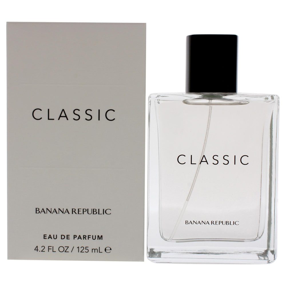 Banana Republic Classic EDP 4.2oz bottle—long-lasting, versatile unisex fragrance.